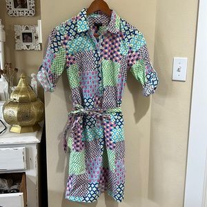 Talbots Darling bright pastel cotton dress size 2